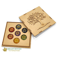 Seven Chakra Reiki Set Round Shaped With Mantra Box