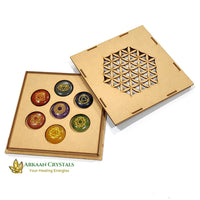 Seven Chakra Reiki Set Round Shaped With Mantra Box